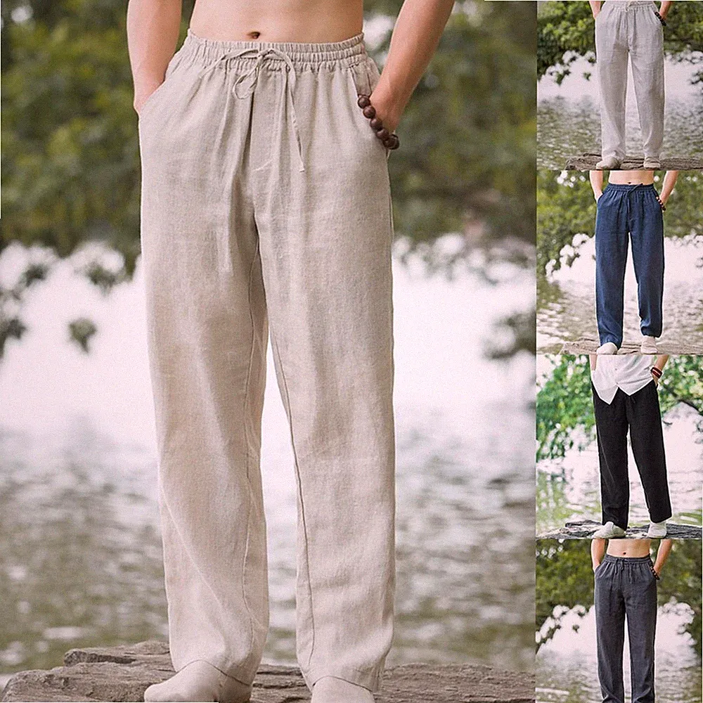 Herren Strand Jogginghose Loose Fit Streetwear Hose für Sommer Urlaub