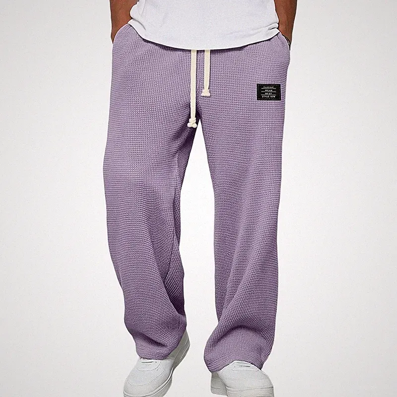 Herren Stretch Jogginghose mit geradem Bein locker sitzende Freizeit Lounge-Hose