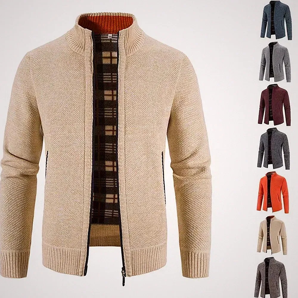 Herren Strickjacke Cardigan Pullover Sweatshirt Reißverschluss Winter Warm Jacke