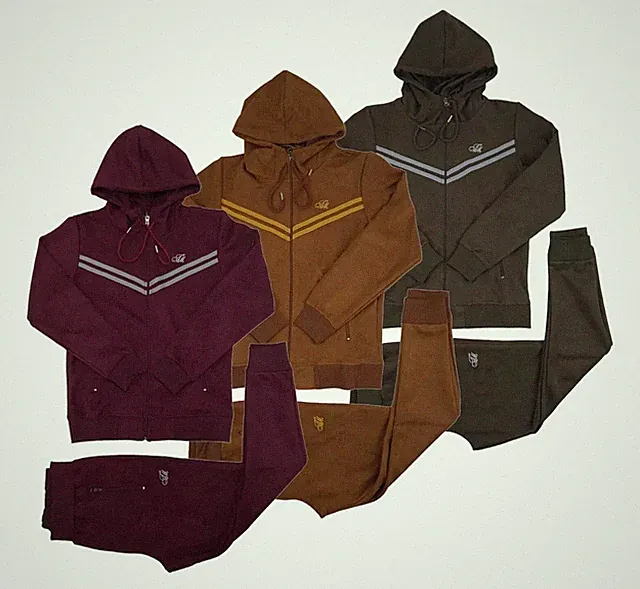 Herren Suede Time Is Money Streetwear Tracksuit Set Zip Hoodie Jogger