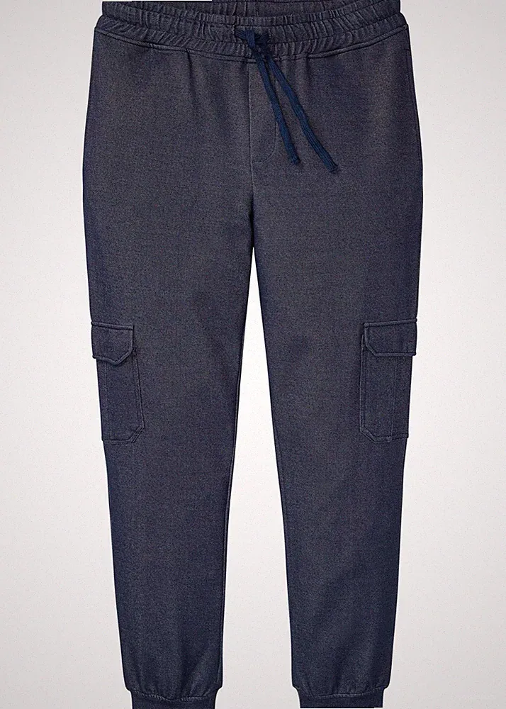 Herren Sweathose in Jeansoptik mit Cargotaschen Gr. 48/50 (M) Dunkelblau Neu*