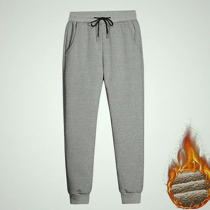 Herren Sweatpants Mit Fleece Futter Dick Plus Größe Jogging Harem Hosen