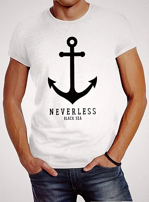 Herren T-Shirt Anker Nautical Sailor Segeln Slim Fit Neverless®