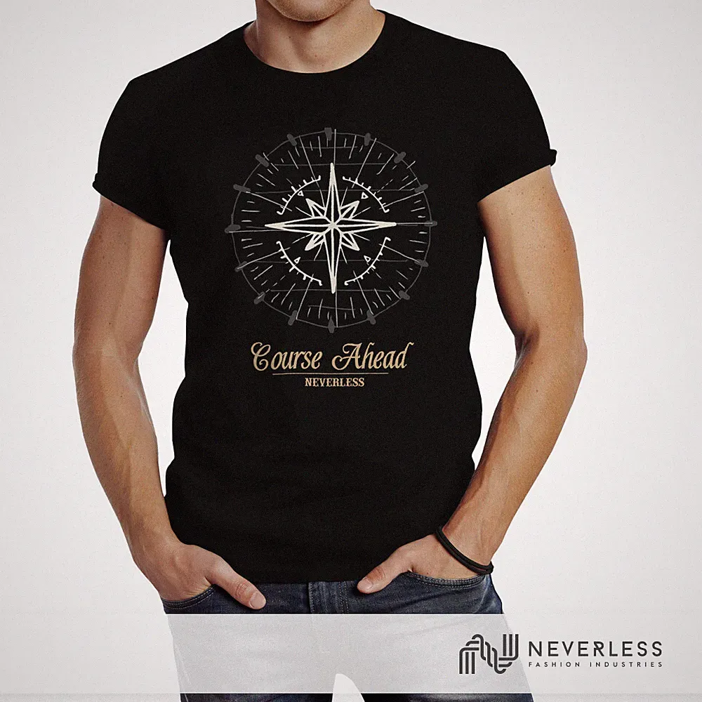 Herren T-Shirt Kompass Windrose Navigator Segeln Slim Fit Neverless®