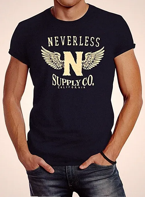 Herren T-Shirt Neverless Supply Adler Wings Slim Fit Neverless®