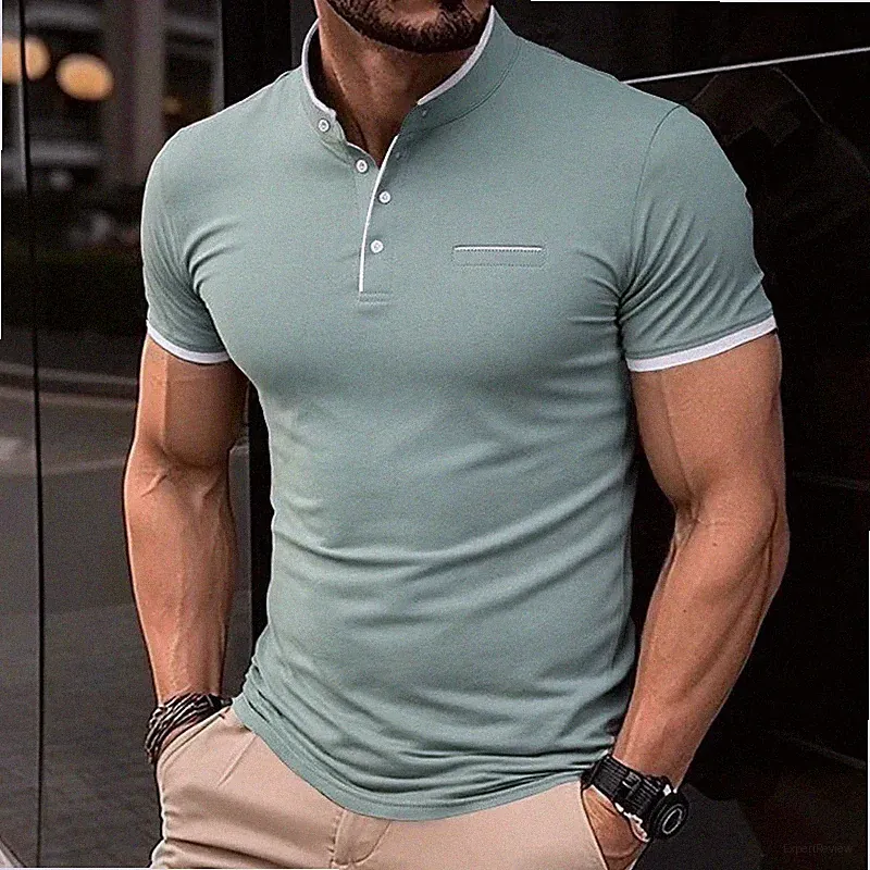 Herren T-Shirt Polohemd Slim Fit Kurzarm Poloshirt Freizeit Hemd Kurzarmhemd DE