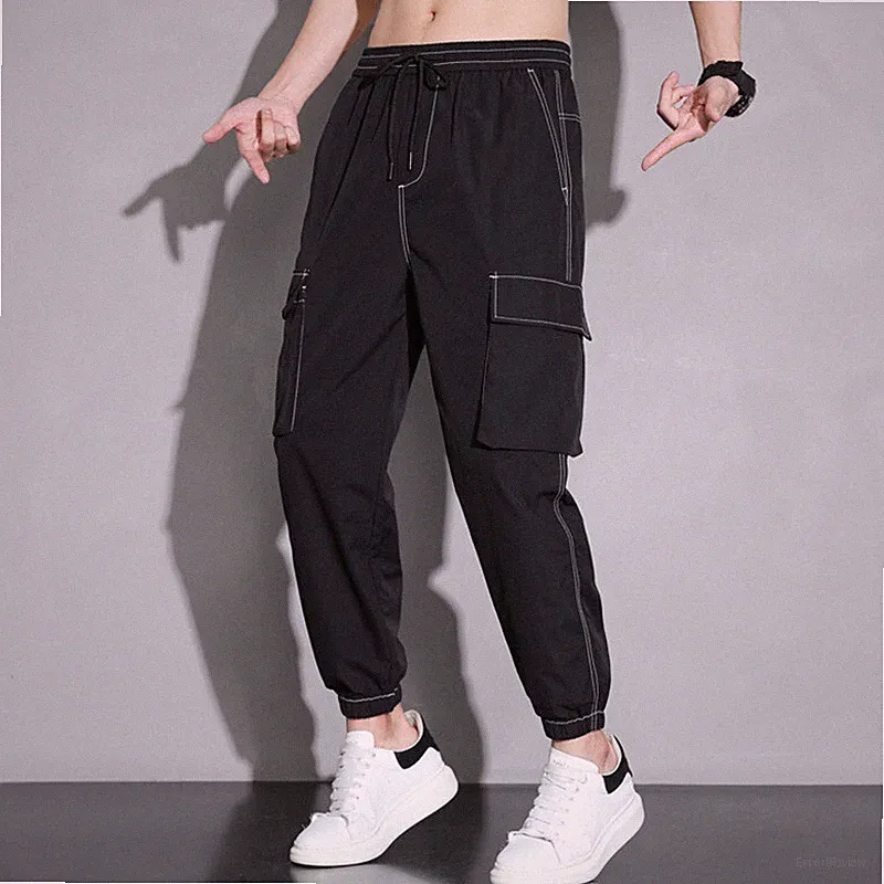 Herren Tapered Cuffed Hosen Mit Kordelzug Cargo Jogginghosen Freizeit