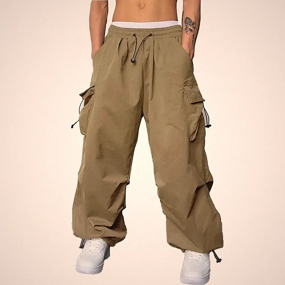 Herren Techwear Vintage Y2k Hip Hop weites Bein Baggy Jogginghose für freizeit