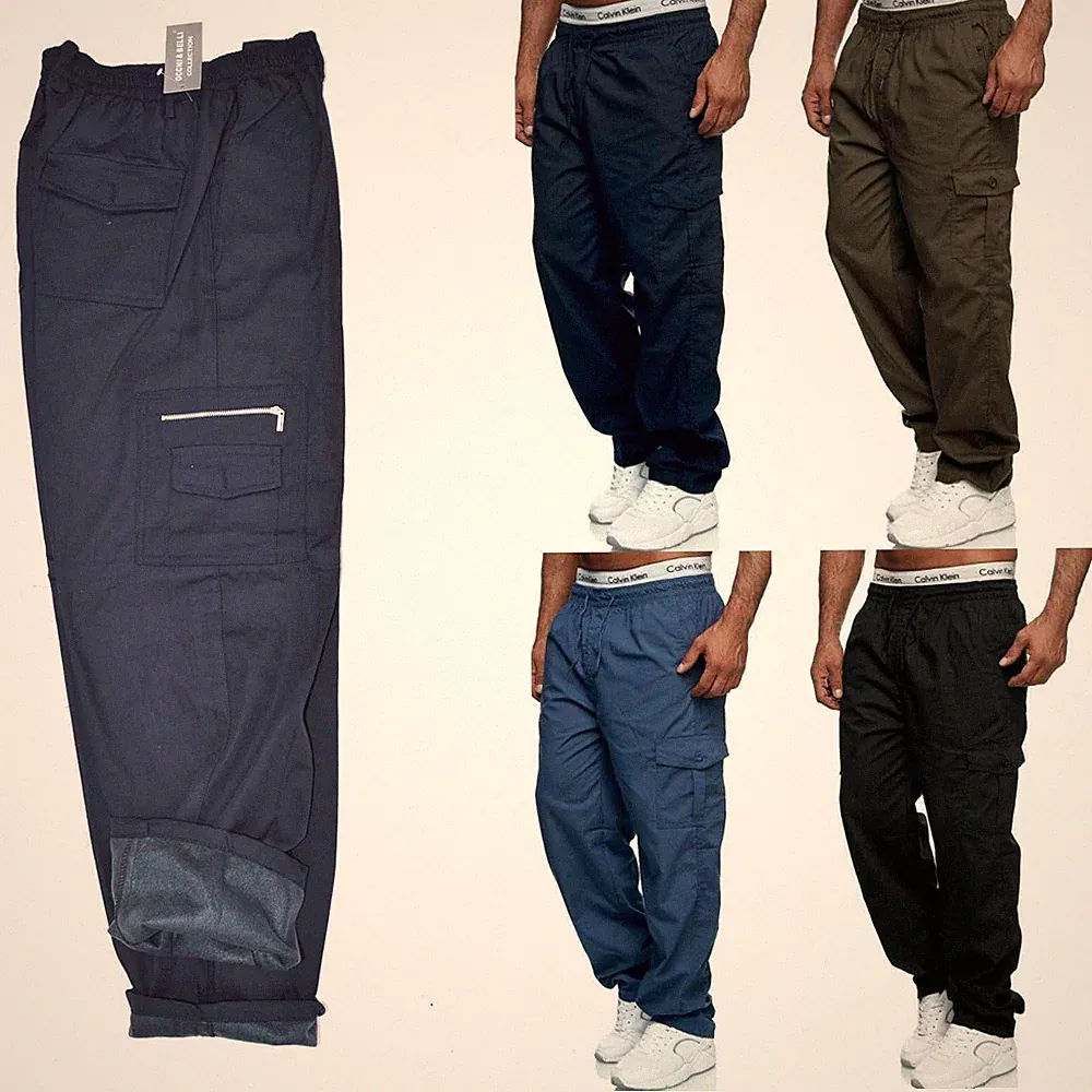 Herren Thermo Cargo Hose Gefüttert Outdoor Arbeitshose Winter Fleece Dehnbund 23