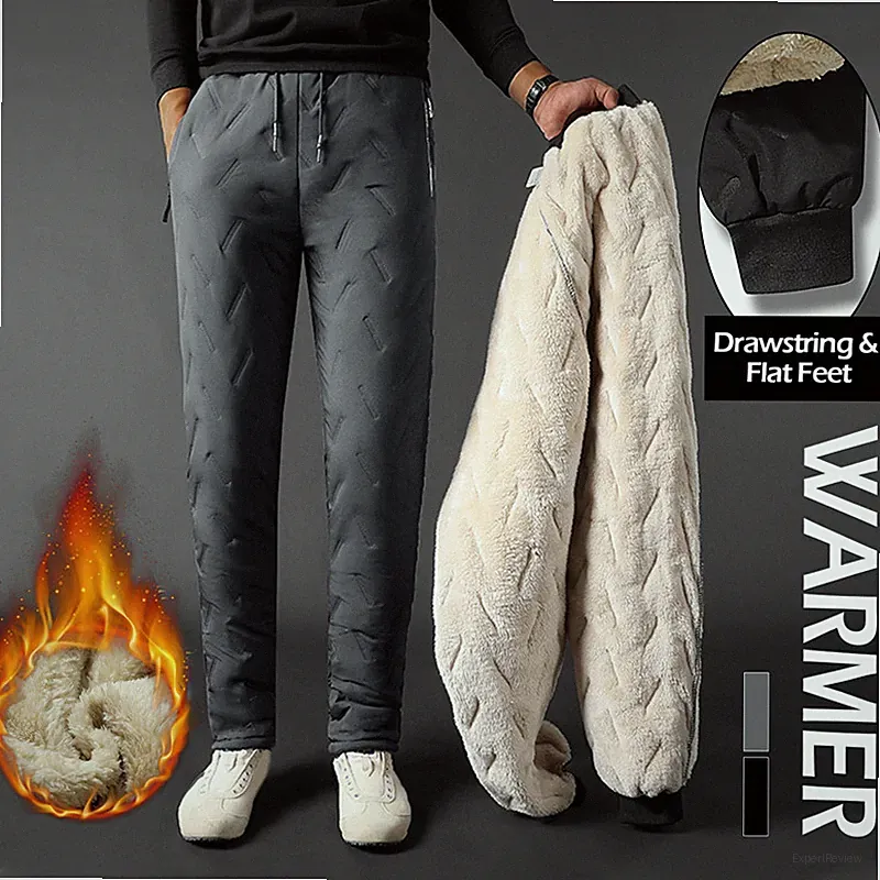 Herren Thermo Fleece Gefüttert Dick Jogginghose Winter Lang Hose Warm Freizeit