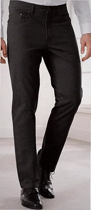 Herren Thermo Jeans Hose Gefüttert Gerade Regular Winter Schwarz Gr. 52 Neu