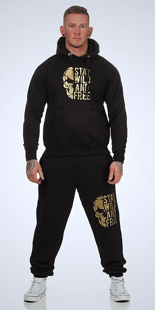 Herren Totenkopf Jogging Anzug Skull Hoodie Sweatshirt Hose Sportanzug S-4XL