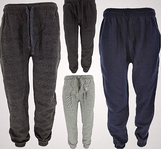 Herren Trainingsanzug Heavy Fleece Jogging Bottom Gym Sweat Jogger Hose Bündchen Saum