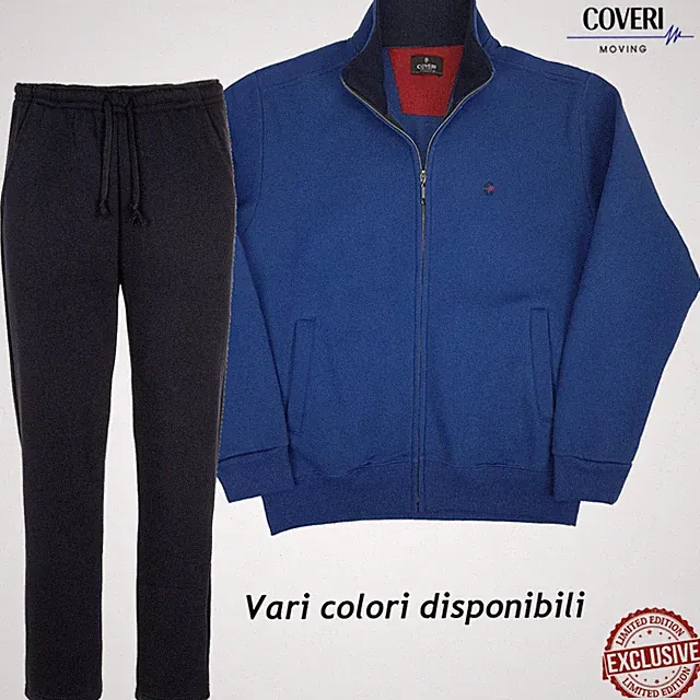 Herren Trainingsanzug komplett Winter Sweatshirt Jacke und Hose blau M L XL
