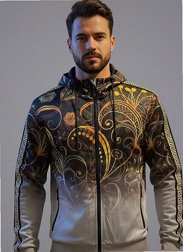 Herren-Trainingsanzug-Set Jogging-Set Freizeitanzug Kapuzenjacke Und Hose No 08