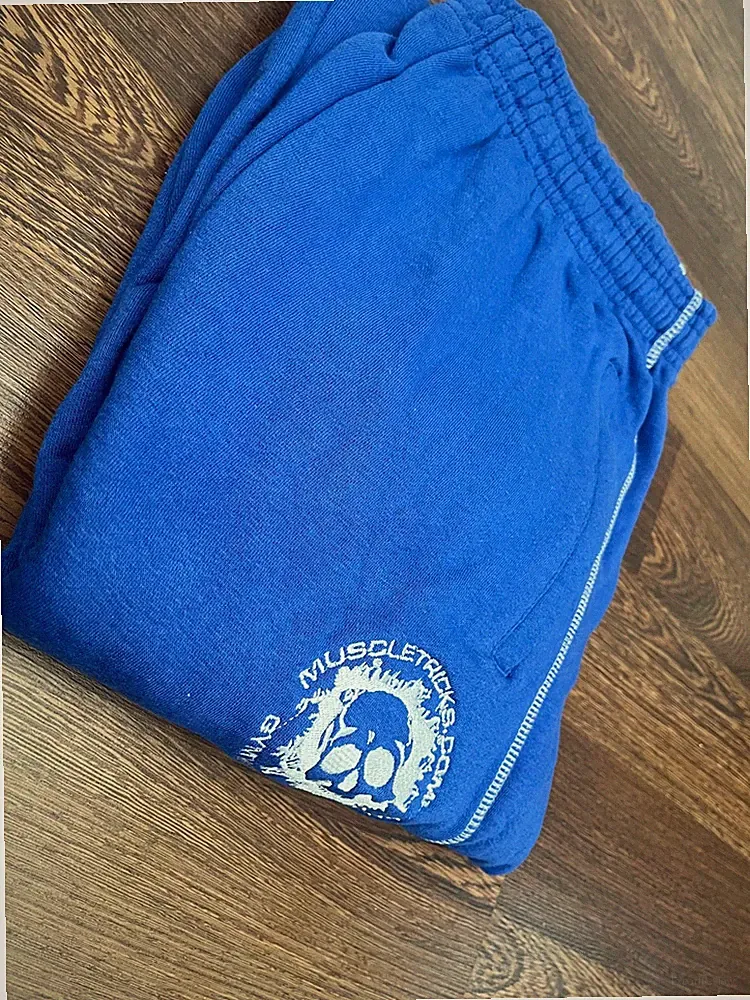Herren Trainingshose blau stylische Gym Workout Jogginghose