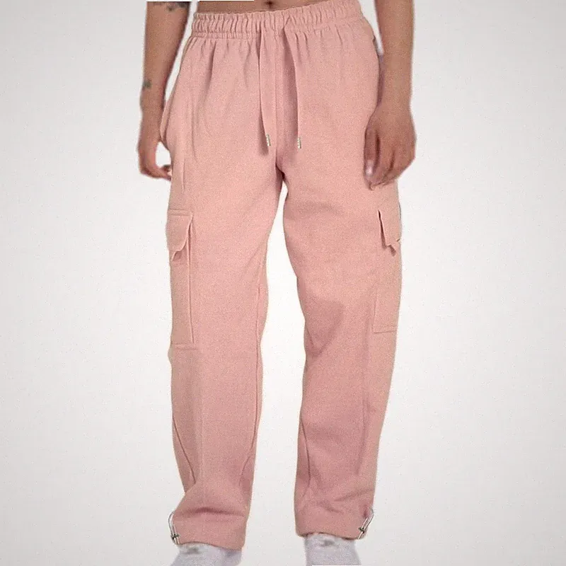 Herren Trainingshose Lang Sporthose mit Taschen Freizeit Kordelzug Cargo Hosen