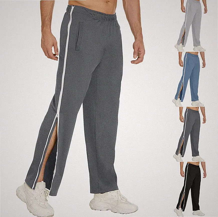 Herren Trainingshose Reha Hose mit RV lang Zipp Fitness Sport Ambulanz Kur Ortho