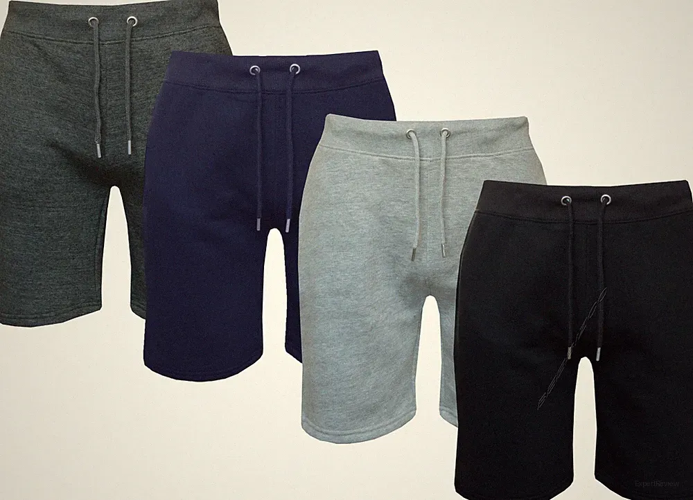Herren Uni Jogginghose mit Reißverschlusstaschen Fleece Sommer Shorts Freizeit S - XXL