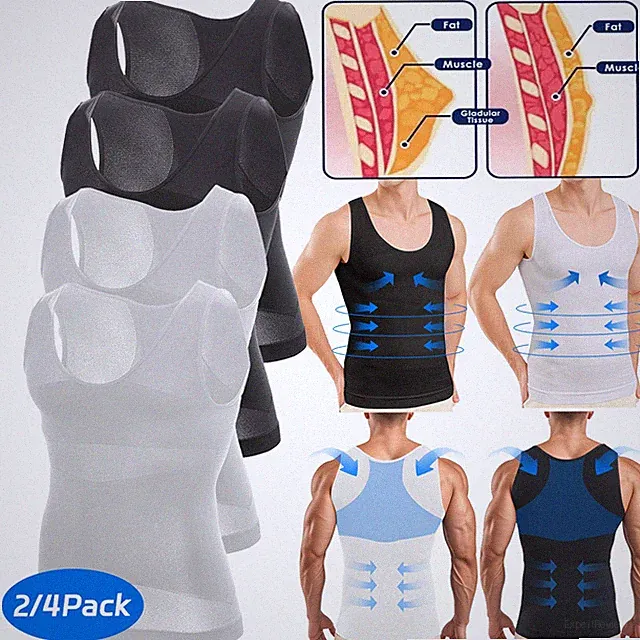 Herren Unterhemd Shapewear Kompressionsshirt Body Shaper Bauchweg Weste Tank Top