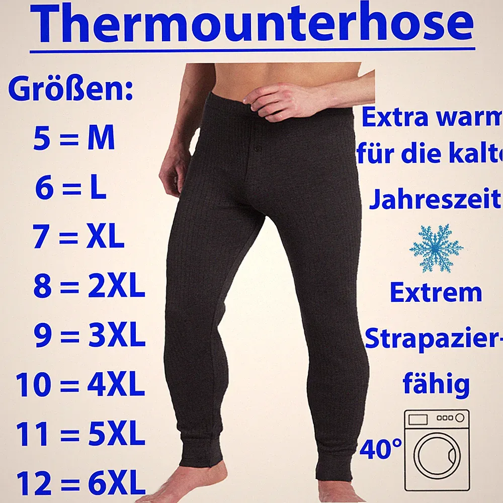Herren Unterhose Unterwäsche lange Leggings Thermo Komfort warm ; Größe M-6XL