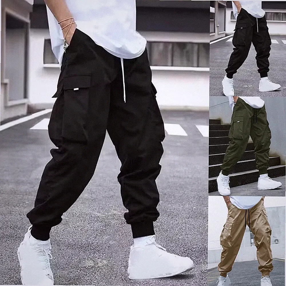 Herren Vintage Harem Jogginghose für mehrere Cargohose Loose Fit
