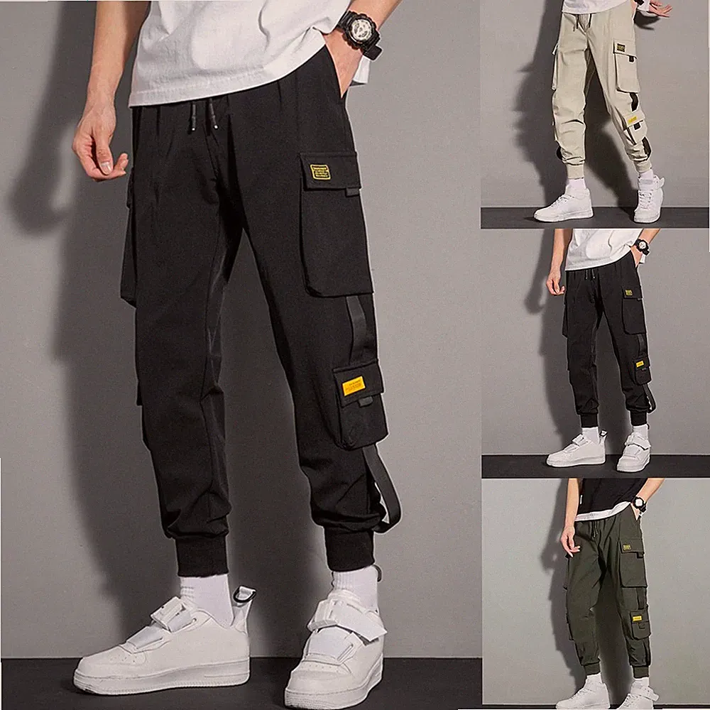 Herren Vintage Style Cargo Jogginghose Haremshose Jogginghose Hose Vier Jahresze
