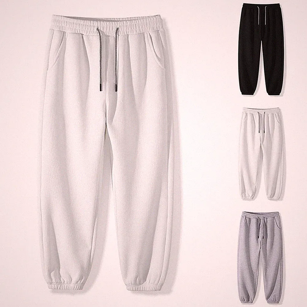 Herren Waffel Strick Jogginghose Große Größen Gummibund Kordelzug Paket Fuß