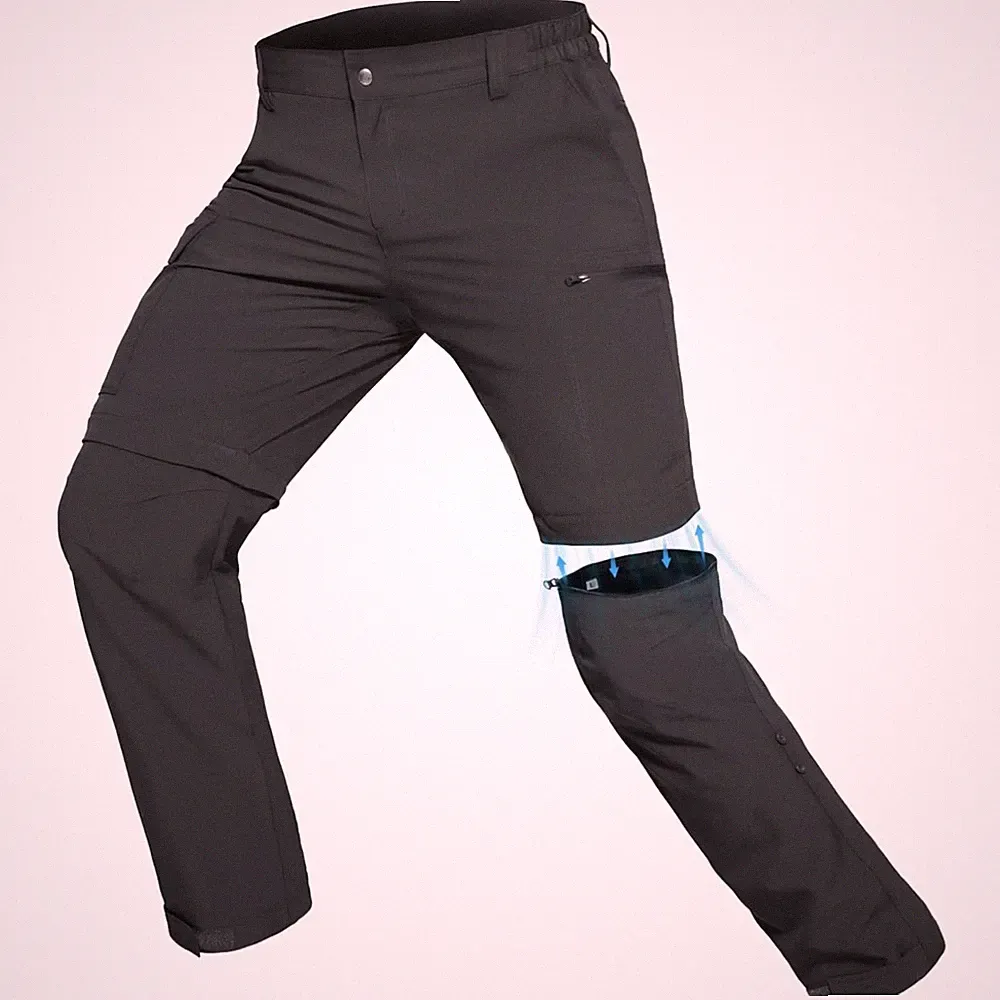 Herren Wanderhose Zip Off Softshellhose Outdoor Trekking flexibel