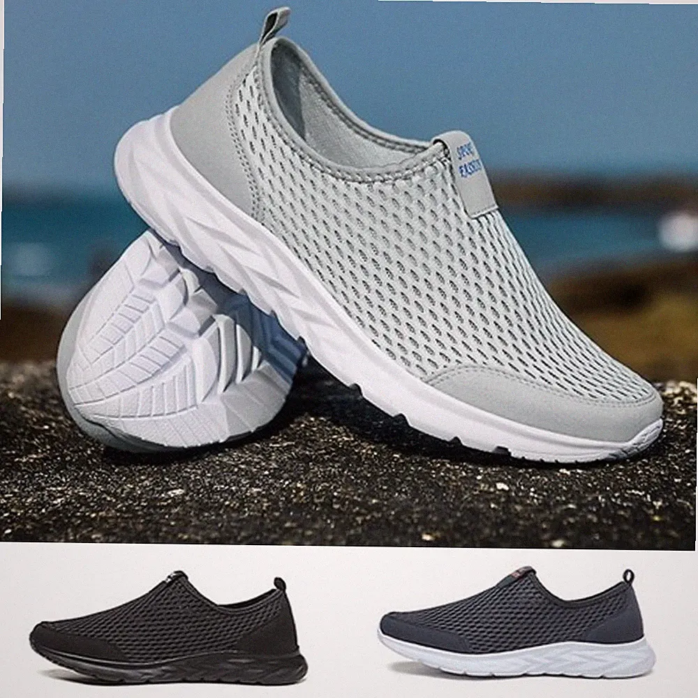 Herren Wanderschuhe Slip On Sneakers Atmungsaktiv Schuhe Leichtgewichts Sneakers