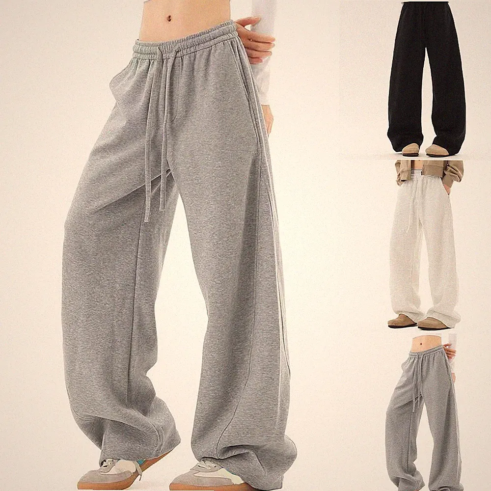 Herren Weites Bein Freizeit Jogginghose Oversize Kordelzug Baggy Sporthose