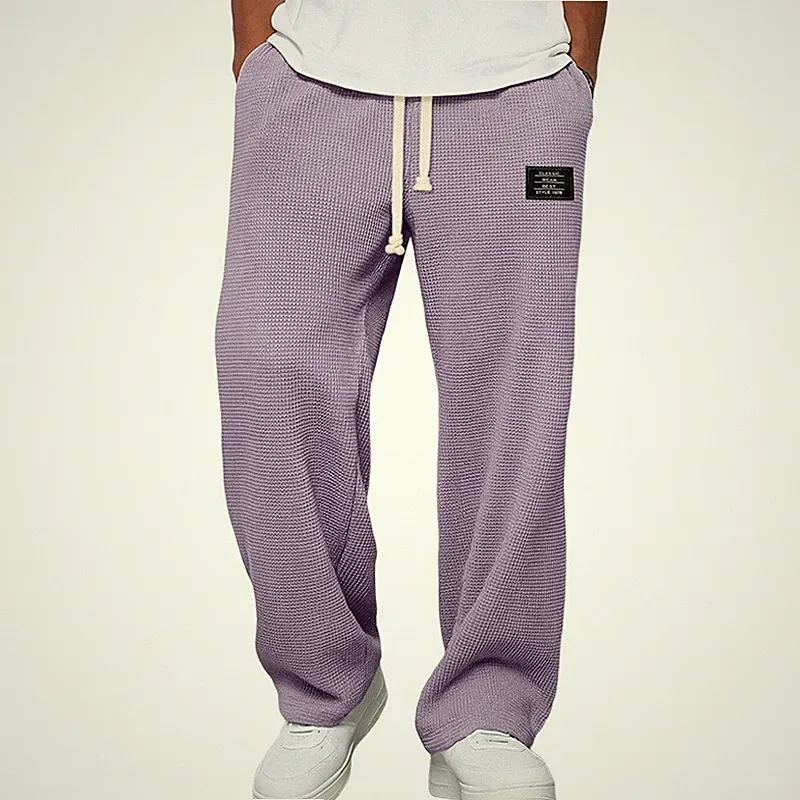 Herren Weites Bein Freizeithose Sweatpants mit Kordelzug Jogginghose Baggy Hosen