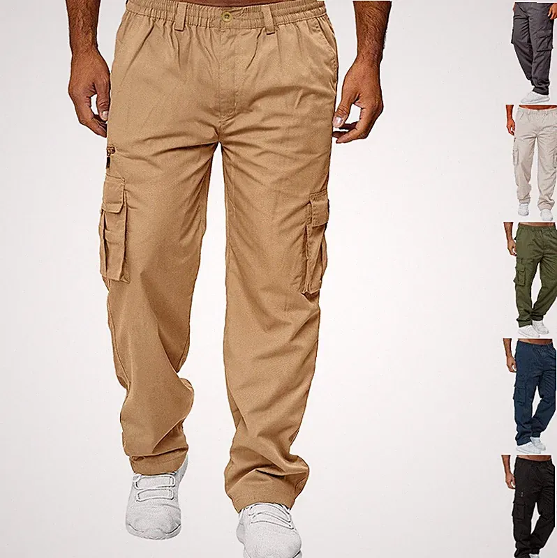 Herren Wide Legs Cargo Hose Jogginghose Robust bequem mit Pocket Dehnbund