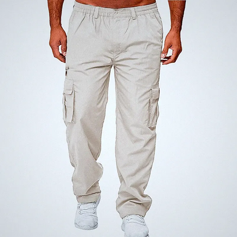 Herren Wide Legs Cargo Hose Jogginghose Robust bequem mit Pocket Dehnbund