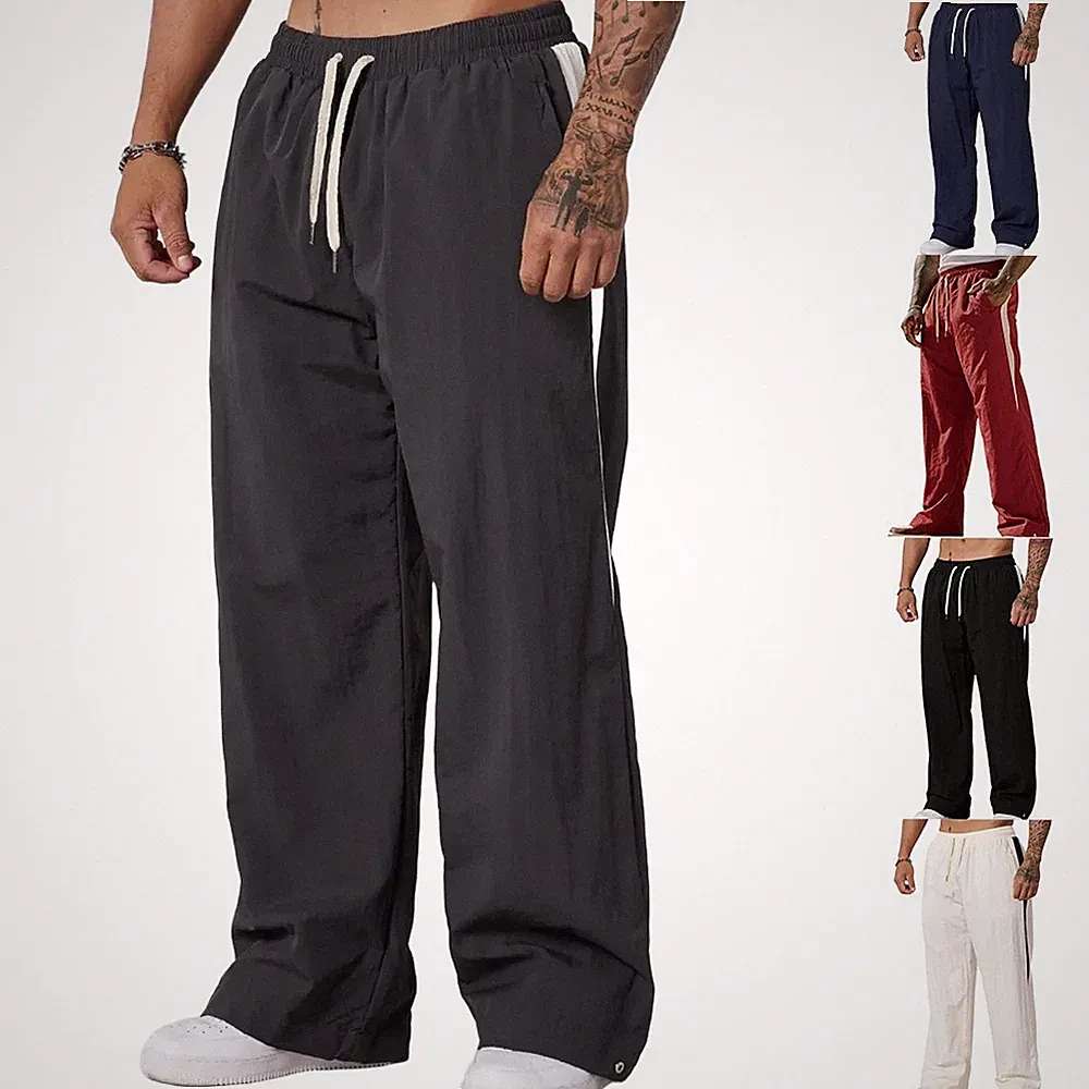 Herren Wideleg Sport Jogginghose Freizeit Loose Fit Fitnesshose für Jogging