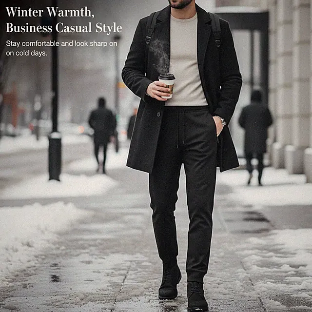 Herren Winter Winddichte Thermo Fleece Freizeithose - für den täglichen Gebrauch | für