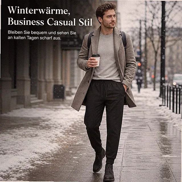 Herren Winterhose Casual, Thermo Freizeithose für Business Casual, für Männer