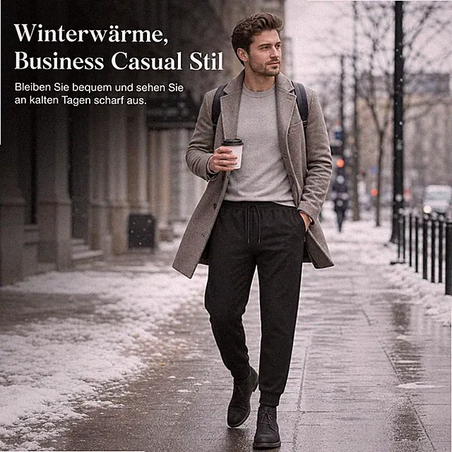 Herren Winterhose - Thermo Freizeithose für Business Casual - bequem - im