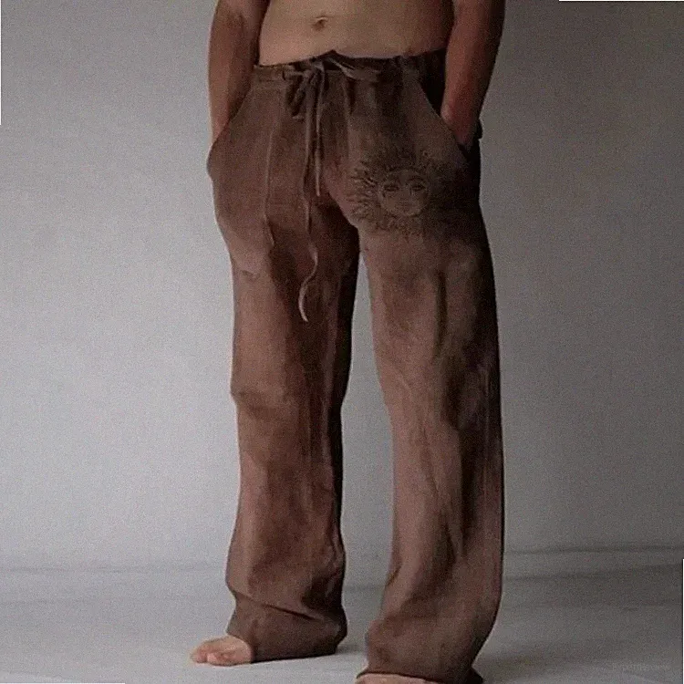HerrenSommer Stoffhose Lose Kordelzug Atmungsaktiv Freizeit Fitness Jogginghosen