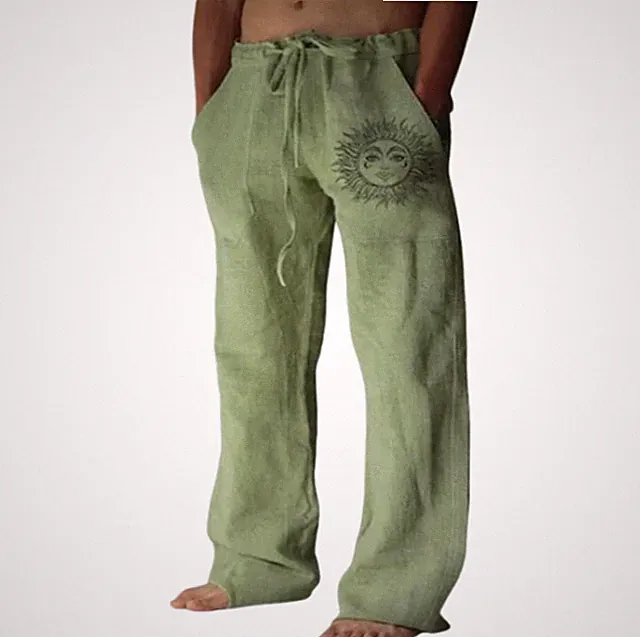 HerrenSommer Stoffhose Lose Kordelzug Atmungsaktiv Freizeit Fitness Jogginghosen