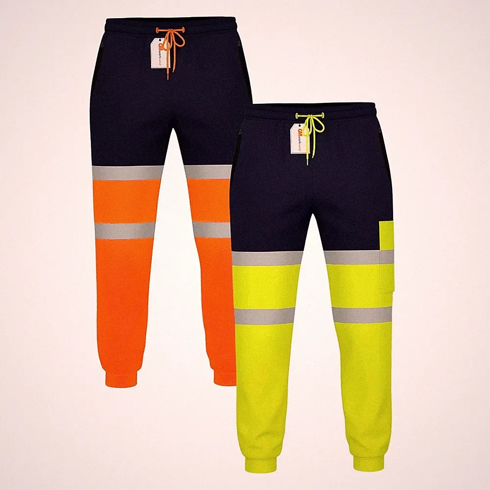 Hi Vis Jogginghose Arbeitshose wasserdicht Kniepolster Thermo Fleece Sicherheit PSA Hose