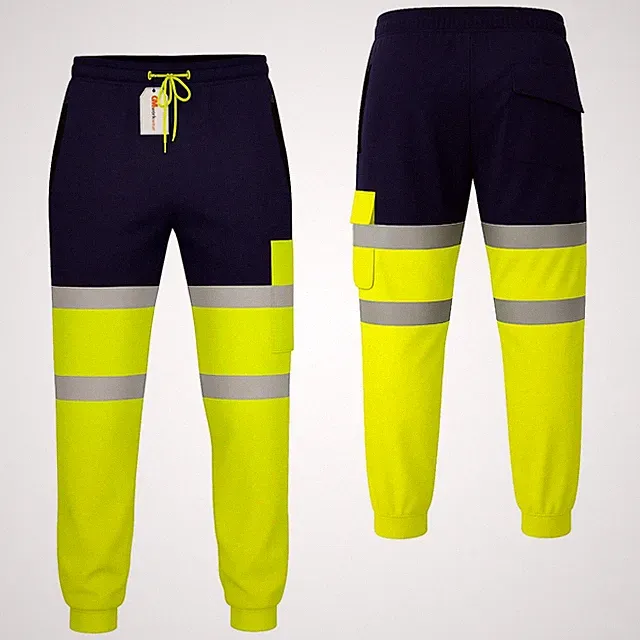 Hi Vis Jogginghose Arbeitshose wasserdicht Oxford Knie Fleece gefüttert Sicherheit PSA UK