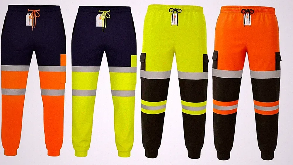 Hi Vis Jogginghose Fleece gefüttert wasserdicht Knie EN20471 Klasse 3 Arbeitshose PSA Herren