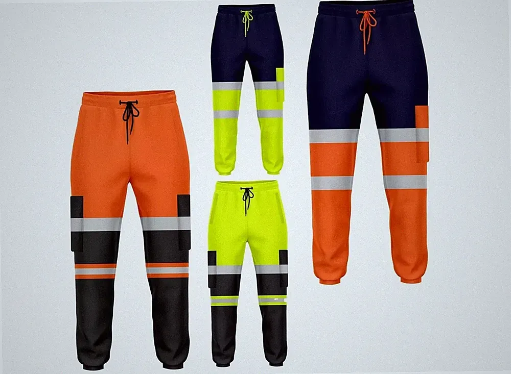 Hi Vis Jogginghose Fleece gefüttert wasserdicht Knie EN20471 Klasse 3 Arbeitshose PSA Herren