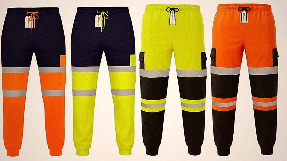 Hi Vis Jogginghose Klasse 3 wasserdicht Kniepolster Fleece gefüttert reflektierend Arbeitshose