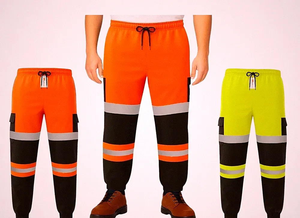 Hi Vis Jogginghose Klasse 3 wasserdicht Knieschützer Thermo Fleece Sicherheit Arbeitshose
