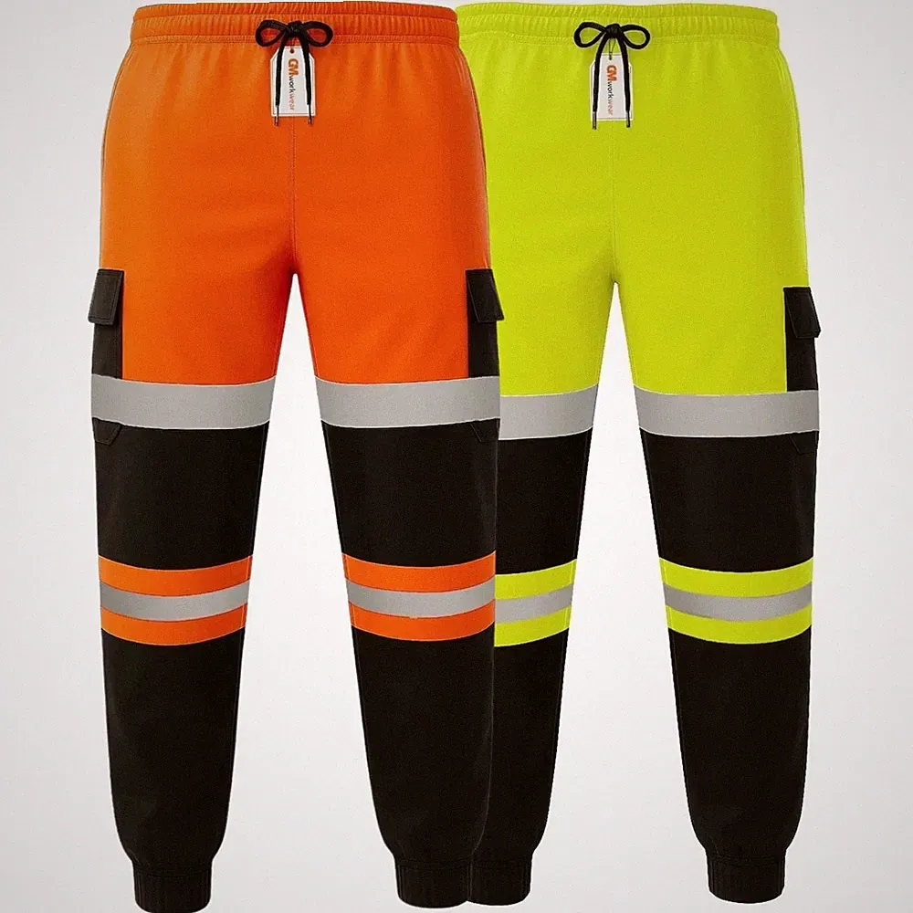 Hi-Vis Pro wasserdichte Thermo Jogginghose verstärktes Knie Sicherheit Arbeitshose zweifarbig