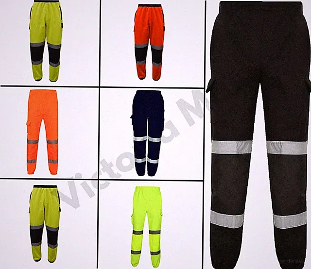 Hi Vis Sichtbarkeitshose Fleece Sicherheit Arbeit Jogging Jogger Sweathose S - 5XL
