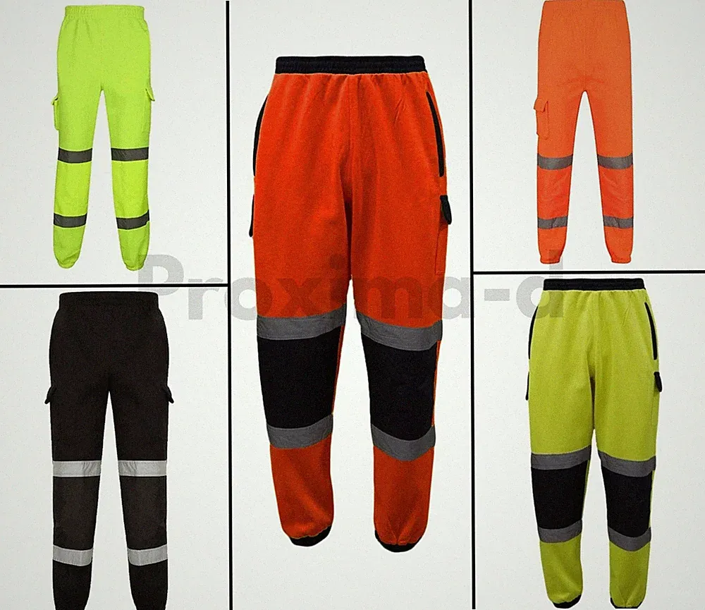 Hi Vis Viz Fleecehose Jogginghose Sicherheit Arbeitskleidung Jogger Sweathose