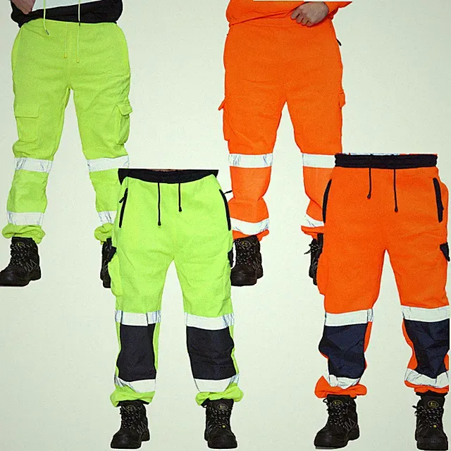HI VIS VIZ FLEECEHOSE JOGGINGHOSE SICHERHEITSJOGGINGHOSE ARBEITSKLEIDUNG SWEATHOSE
